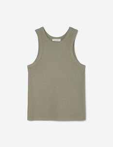 Ribbed sleeveless top, slim